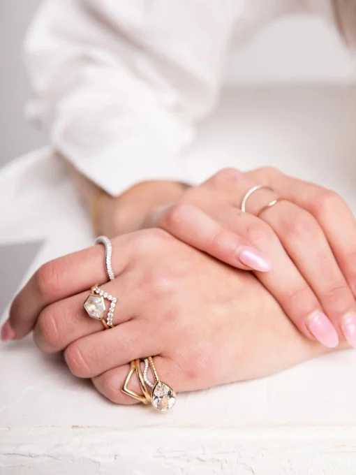 White Topaz Shield Jollie Ring