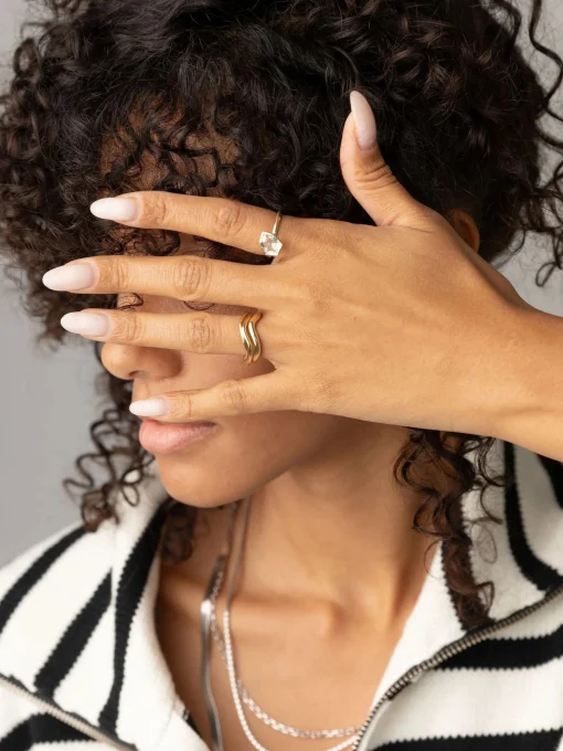 White Topaz Shield Jollie Ring