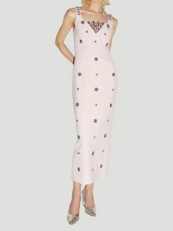Arlene Crystal-Embellished Crepe Dress
