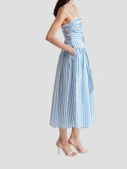 Cameron Ruched Tiered Midi Dress