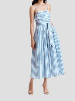 Cameron Ruched Tiered Midi Dress