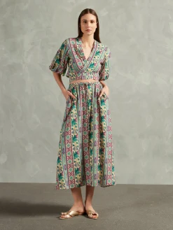 Le Sirenuse Puff Sleeve Crop Blouse