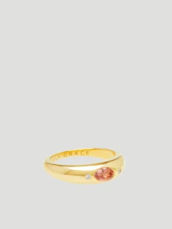 Pink Tourmaline & Diamonds Mini Bubble Ring