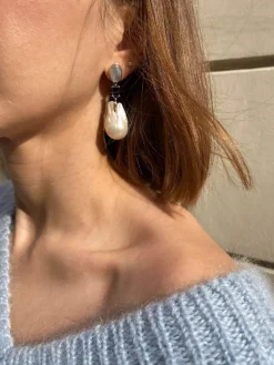 Seafood Earrings Pearl, Aquamarine, Iolit