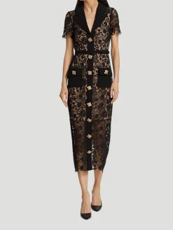 Self-Portrait Magnolia Lace Midi-Dress