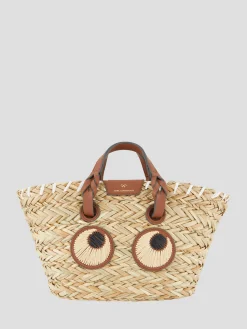 Small Basket Paper Eyes in Natural Seagrass