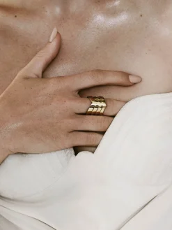 Susan Gold Plated Criss Cross Ring