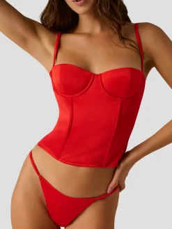 Tous Les Jours Bustier in Scarlet